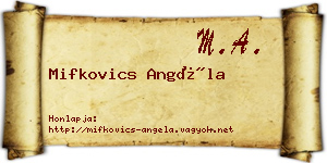 Mifkovics Angéla névjegykártya
